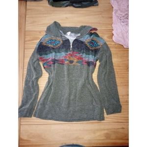 Aztec Quarter Zip Lightweight Pullover Crewneck Sweater